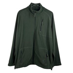 ROOTS Men’s Deep Green Fleece 2/4 Zip Pullover Long Sleeve XL